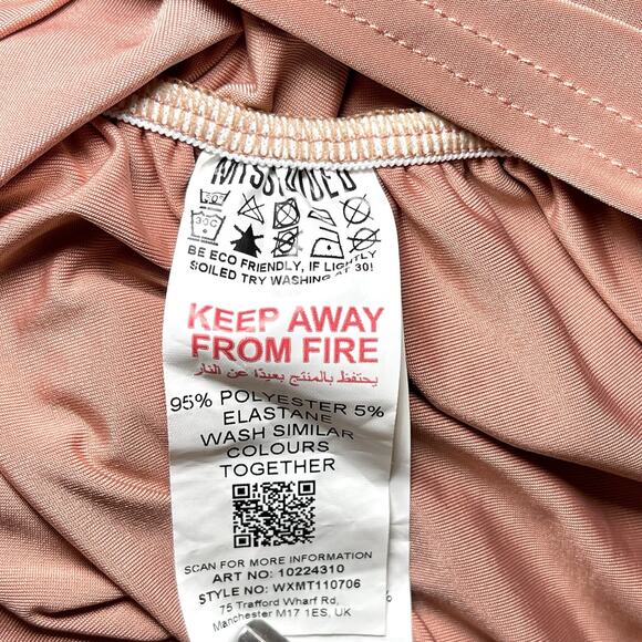 Missguided Maternity Midi Dress Womens Size 14 Pink One Shoulder Ruched Detail - Picture 7 of 8